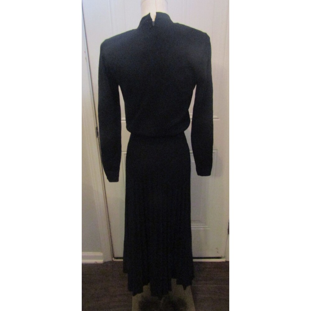 Vintage St. John by Marie Gray Black Knit Pleated Maxi Dress – Size 4 - Picture 6 of 9